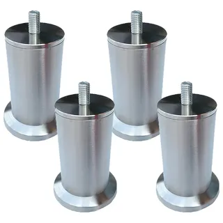 Möbelfüße Edelstahl Möbelbeine Metall Möbelfüße Runde Beine Möbelfüße Tisch Bett Schrank Sofa Beine Ersatzkabinettfüße 4er M8 Schraube(12.5cm)