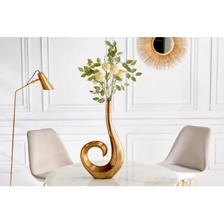 riess-ambiente Dekovase WAVE 47cm gold (Einzelartikel, 1 St), Wohnzimmer · Dekoration · groß · Tisch · Metall goldfarben 26 cm x 47 cm x 7.5 cm