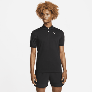 The Nike Polo Rafa Herren-Poloshirt in schmaler Passform - Schwarz, XL