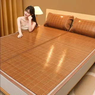 HRXQ Bambusmatte Bett Schlafen Pad, Beidseitig Verwendbar/Atmungsaktiv/Glatt, 120/150/180/200cm Sommer-Schlafmatten Für Büro, Hotel, Mehrzweck-Bambus-Matratzenauflagen (Size : 120x190cm/47x75in)