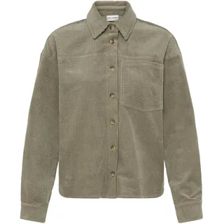 Hemdjacke PULZ JEANS "Damen Overshirts PZESSY", Damen, Gr. M, grün (vetiver), Obermaterial: 100% Baumwolle CO., Jacken