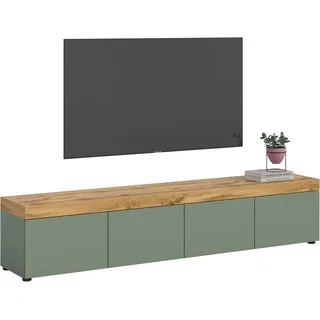 OTTO home Mambo Lowboard 200 x 41 cm Smoke Grün/Wotan Eiche Melamin