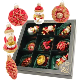 Krebs Glas Lauscha Weihnachtsornamente Figuren-Set 9-tlg. 7cm