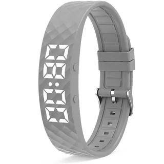 SGZIOO Vibrationswecker Armband Grau, Wecker Armband Vibration mit 8 Alarme, Vibrationsarmband Wecker, Leise Aufwachen, Schlafüberwachung, Trinkerinnerung, für Erwachsene, wasserdichte