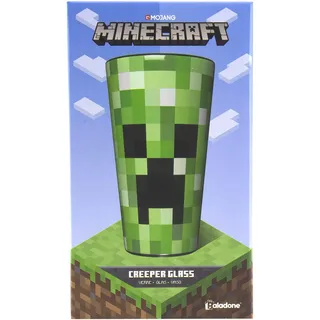 Minecraft Creeper Glasbecher - Offiziell lizenziertes Trinkgeschirr für kalte Getränke, Geschenk für Gamer, 400 ml (14 fl oz)