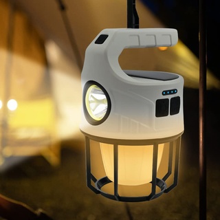 LED Campinglampe Solar, LED Camping Laterne Wiederaufladbar, 2400 mAh 6 Lichtmodi Wasserdichte Campingleuchte Zeltlampe Dimmbar Zelt Licht für Camping Wandern Notfall [Energieklasse A+++]