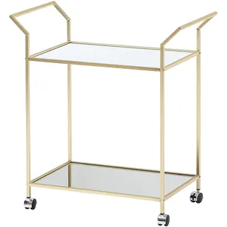 KADIMA DESIGN Design Servierwagen 73x78x37 cm Küchenwagen Glas / Metall, | Gr.: onesize