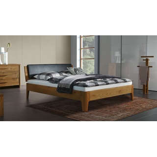 Doppelbett aus Holz Lugo - 120x200 cm - Eiche natur - Fußhöhe 20 cm