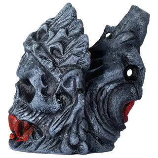 Menschlicher Schrei Aztec Death Whistle – über 125 dB Laute Schreie, Authentische Aztekenpfeife für Halloween und Dias De Los Muertos – Einzigartiges Rattan-Geschenk (Schwarz + Rot)