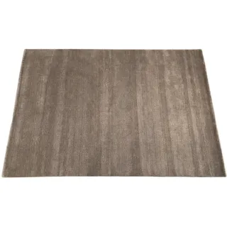 WAWA TEPPICH Taup Grau Teppich 100% Wolle 200x300 cm Handgewebt einfarbig gefärbt Uni AN2