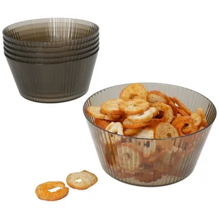 MamboCat Müslischale 6x ToGo Kunststoff-Schale grau 600 ml Camping Outdoor Picknick Dessert, Kunststoff grau