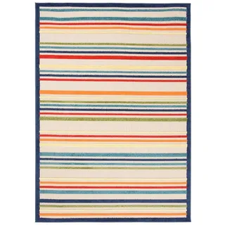 Mazovia Designteppich In- & Outdoor Teppich Wetterfest & UV-beständig Balkon - Bunt, 140 x 200 cm, Höhe 6 mm, Kurzflor, Weich, Pflegeleicht, Flachgewebe bunt 140 x 200 cm