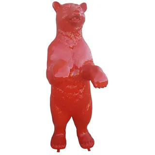 Xlmoebel Dekofigur Lebensgroße Bärenfigur aus hochwertigem Material für den Garten (Skulptur, 1 St., Skulptur A632A-185cm), Hergestellt in Europa rot
