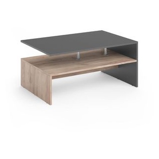 Vicco Couchtisch Amato, anthrazit / sonoma eiche, aus Holz, 90 x 42 x 60cm, rechteckig