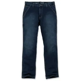 Carhartt Arbeitshose Rugged Flex Relaxed Dungaree Jeans Rugged FlexTM - Erleichtert die Bewegung blau 31/34