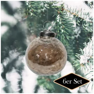 Antikas Weihnachtsfigur Weihnachtskugel, braun transparent, aus Glas - handgemacht in Indien braun