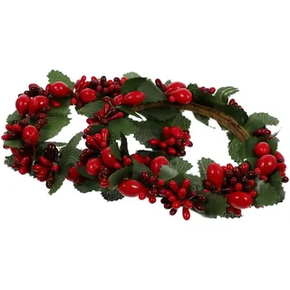 Anneome 2st Weihnachtsdekorationskranz Weihnachtssimulationskranz Weihnachtsfeier Halter Für Kerzenringe Party Beerenkranz Tannenzapfen-kerzenringe Weihnachtlicher Wandanhänger Harz