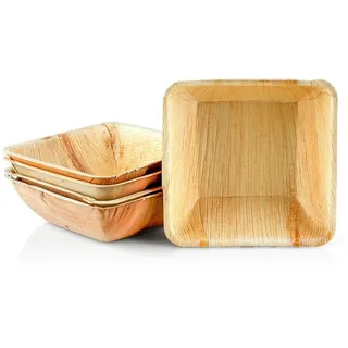 Wisefood Palmblatt Teller tief 10 cm beige 200er Set