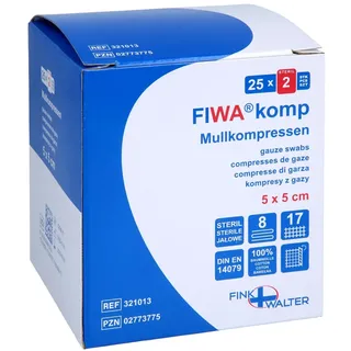 FINK & WALTER GMBH Mullkompressen 5x5cm steril 8-fach 25x2 st