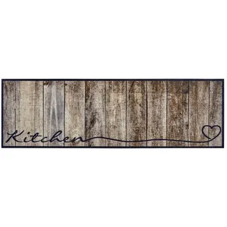 Zala Living Läufer Waschbarer Küchenläufer Kitchen Holzoptik Braun Taupe, Läufer, Höhe: 5 mm braun