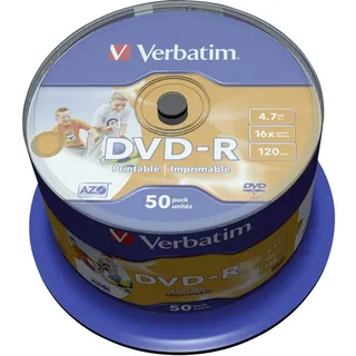 Verbatim DVD-R 4,7 GB 16x bedruckbar 50 St.