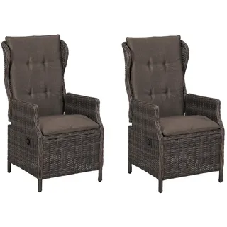Merxx Saviano Gartensessel 58 x 69,5 x 108 cm grau 2 St.