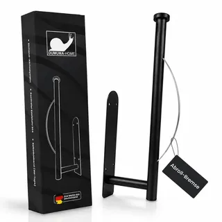 Premium Küchenrollenhalter ohne Bohren Selbstklebend Wand - Einhändig Abreißen XXL Basis - Zewa Rollenhalter mit Abroll-Bremse Dämpfung - Küchenpapierhalter Edelstahl Schwarz Küche Bad Wohnmobil