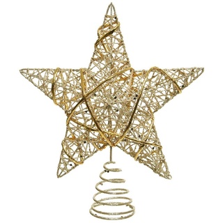 Christbaumspitze Stern Gold Glitzer Weihnachtsbaumspitze Tannenbaumspitze 22cm