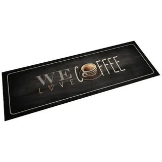 furnicato Teppich Weicher Küchenläufer 180 x 60 cm in Kaffee mit rutschfester, 60 x 180 cm, Maschinenwaschbare Küchenmatte aus Samtstoff mit rutschfestem Halt schwarz 60 x 180 cm