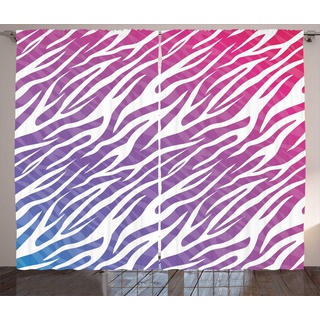 Gardine Schlafzimmer Kräuselband Vorhang mit Schlaufen und Haken, Abakuhaus, Zebra Buntes und gestreiftes Kunstwerk rosa