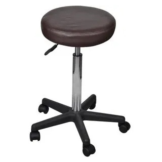 vidaXL Drehhocker 240473, Kunstleder, mit Rollen, braun