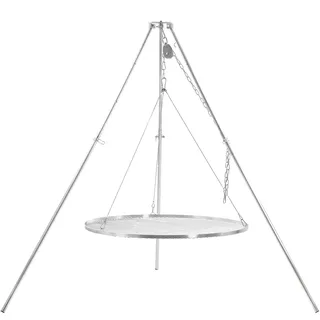 BBQ-Toro Dreibein Schwenkgrill mit Ø 90 cm Grillrost | Edelstahl | Höhenverstellbar 119-184 cm | Dreibein für Feuerschale, Schwenkgrill ohne Feuerschale, Garten Grill | Schwenker Grill