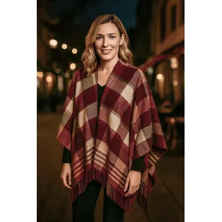 COLLEZIONE ALESSANDRO Poncho " Aspen " in Italy, Kuschelweich, mit Karo