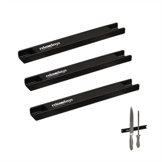relaxdays Wand-Magnet Messer-Leiste 3er Set Magnetleiste aus Stahl schwarz