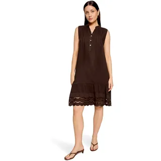 Cartoon Druckkleid Kurz Dunkelbraun 38