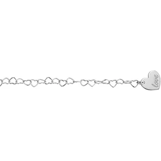 Fußkette ONE ELEMENT "Herz Fußkettchen Rundankerkette aus 925 Silber 25 cm", silber, Fußketten, Damen, Silber 925 (Sterlingsilber), Herz mit Bedeutung – eine feine Geschenkidee für viele Anlässe