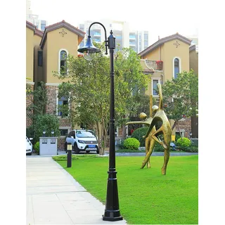 Außen Standleuchte Schwarz Aluminium Und Acryl H230CM,E27,IP65 Mastleuchte Robust Wasserdicht Wegeleuchte Terrasse Wege Außenleuchte Gartenlampe Außenlampe Straßen-Laterne