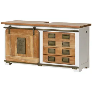 MASSIVMOEBEL24.DE Waschbeckenunterschrank Mango 120 x 40 x 60 cm Weiß
