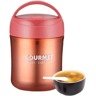 Thermobehälter Essen, 500ml Vakuum Auslaufsicher ThermobehäLter FüR Lebensmittel Mit Griff Thermal Lunch Box Edelstahl Lunchbox Warmhaltetopf Portable Suppe Thermo Food Jar Für Büro Arbeit Unterwegs