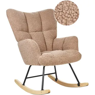 Beliani Schaukelsessel, Schwarz, Hellbraun, Sand, Textil, 71x104x83 cm, Wohnzimmer, Sessel, Schaukelstühle