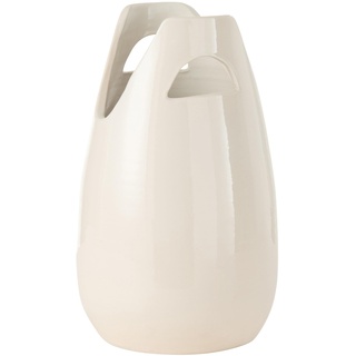 J-Line Vase mit Henkel, Keramik, Weiß, groß