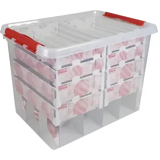Sunware Aufbewahrungsbox Q-Line für Weihnachtskugeln  (Passend für: 128 Christbaumkugeln  (80 x Ø 45 - 60 mm & 36 x Ø 70 - 80 mm), Kunststoff, Transparent)