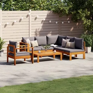 Festnight Ecklounge Balkon Lounge Klein Gartenlounge Set Holz Lounge Möbel Outdoor Balkonmöbel Kleiner Balkon Sofa Ecksofa Terrassenmöbel Gartenmöbel Loungemöbel Massivholz Akazie