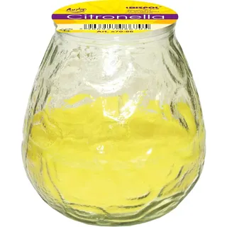 BISPOL Duftende CITRONELLA Gartenkerze, Höhe 10,5 cm, Durchmesser 9,7 cm, brennt bis zu 40 Stunden, fern von Mücken, Outdoor, Garten, Terrasse, Glas Partylichter Citronella Kerzen