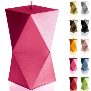 Candellana Handmade Geometric Kerze Geschenk- Lustig - Dekorative Kerze - Home Décor - Geschenke für Freunde - Baumwolle Docht - Brenndauer 25h - Dark Pink Kerze