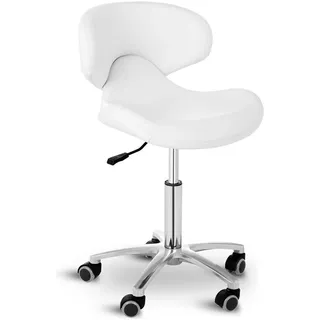 Physa Rollhocker mit Lehne 450 590 mm 150 kg Weiß