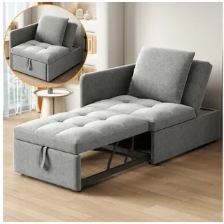 Odikalo Chaiselongue Loungesofa Freizeitsofa Polstersofa Verstellbar Rückenlehne Beige Grau grau