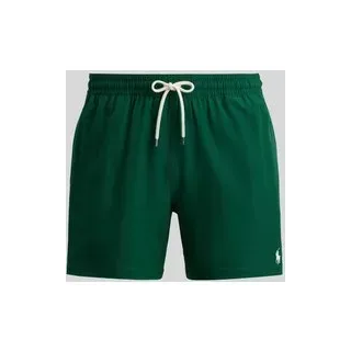 Badehose mit Logo-Stitching, Gruen, L