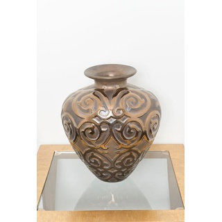 Holländer Dekovase COTOGNA Keramik bronze-anthrazit -gold
