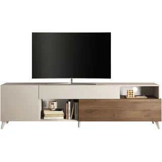 Home Affaire Monaco Lowboard 241 cm Beige/Kunststoff/Metall/Holzwerkstoff